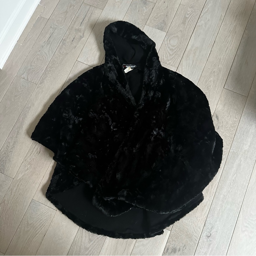 Fendi Black Hooded Cape